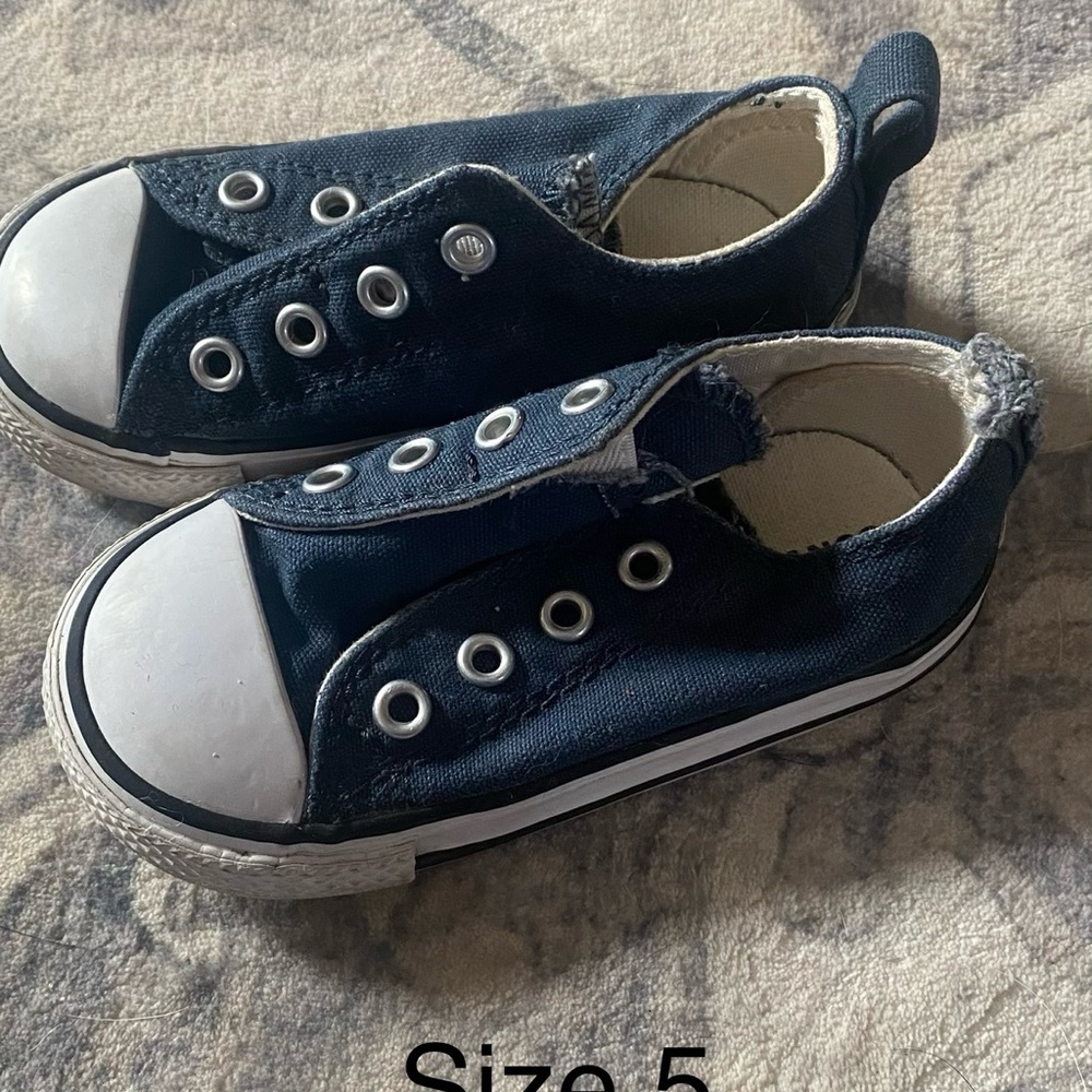 Kids Navy Converse Slip-On Sneakers